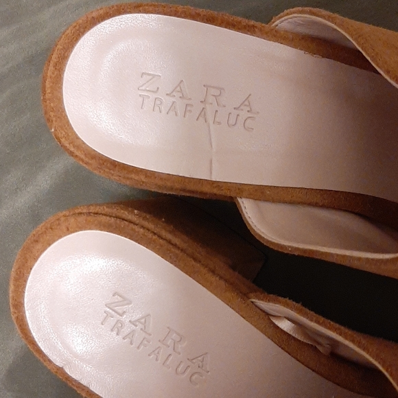 Zara suede peep toe mules size 39(8) - Picture 5 of 8